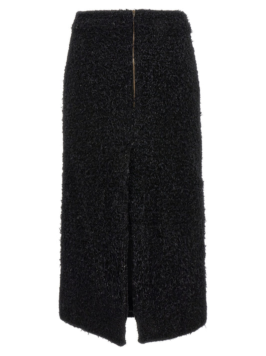 Balenciaga Black Cotton Midi Skirt