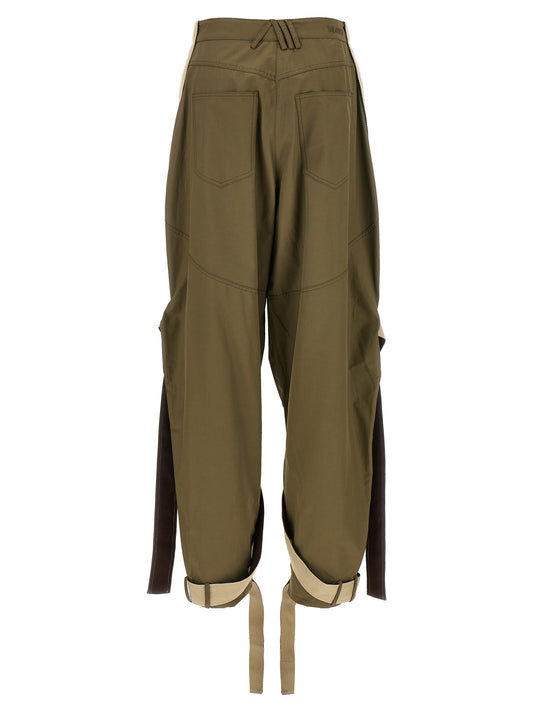 The Attico Bicolor Cotton Cargo Pants