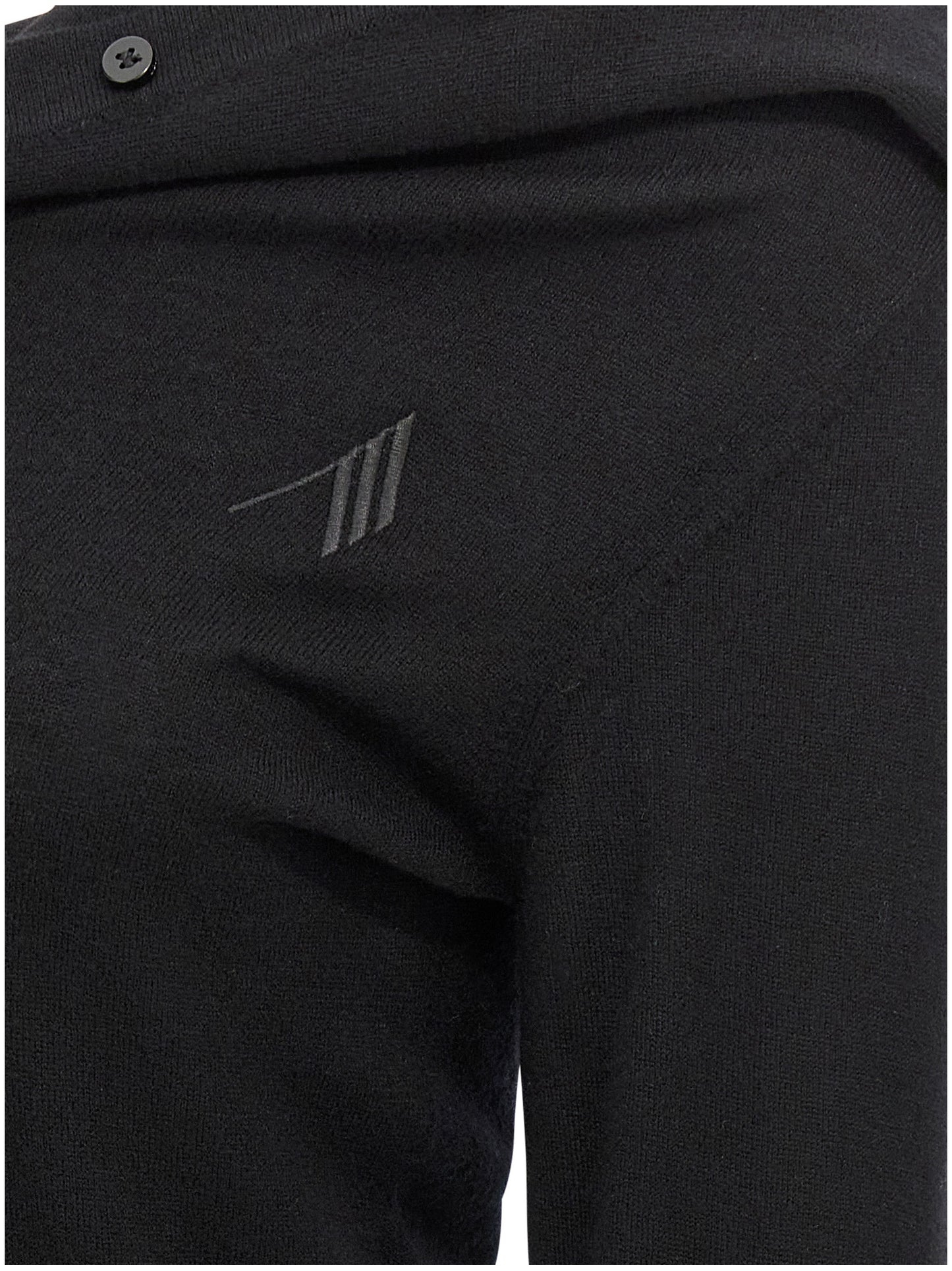 The Attico Black Virgin Wool Short Dress