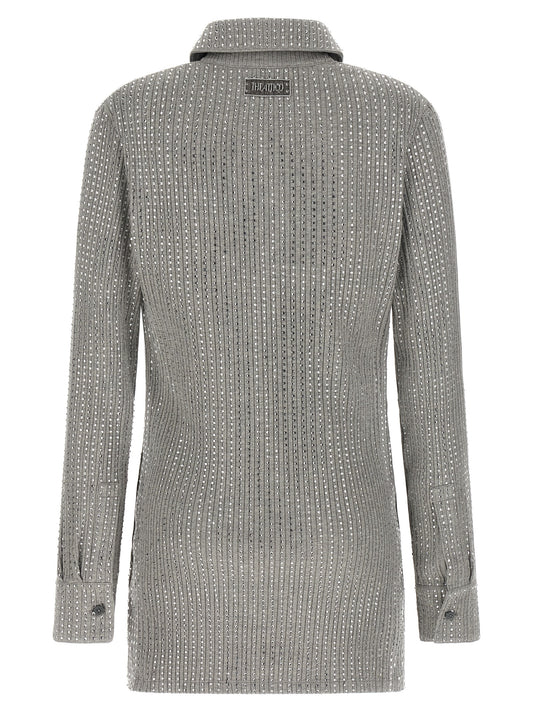 The Attico Gray Cotton Short Dress