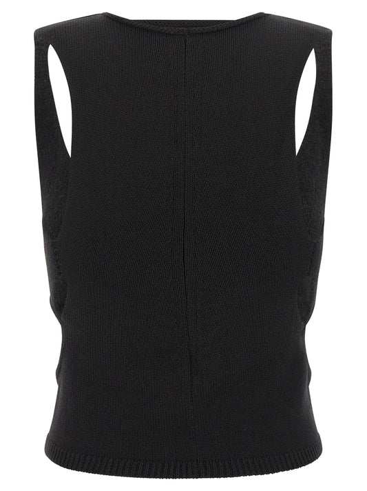 Rick Owens Black Wool Tank Tops
