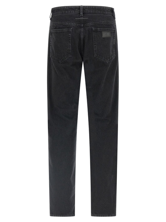 MM6 Maison Margiela Black Cotton Tapered Jeans