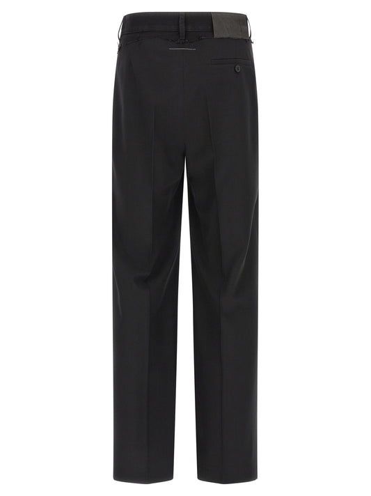 MM6 Maison Margiela Black Polyester Casual Pants