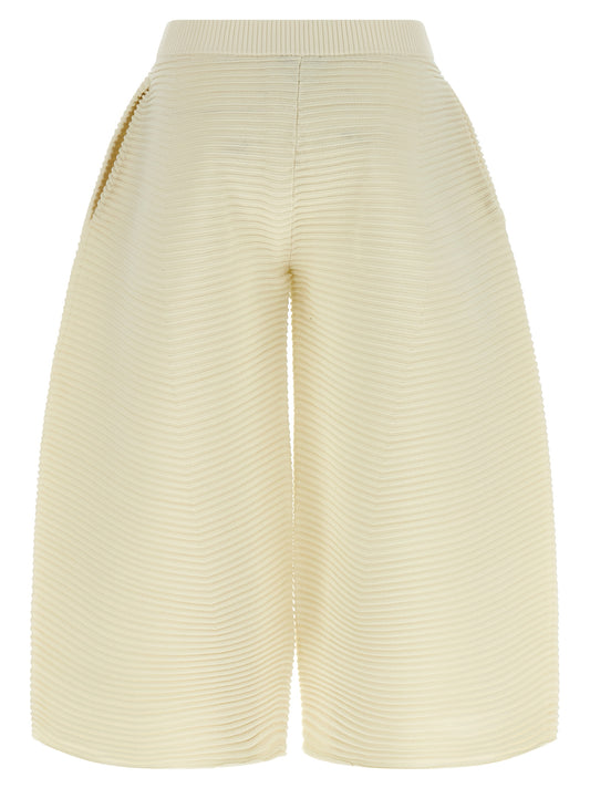 Issey Miyake White Polyester Cropped Pants