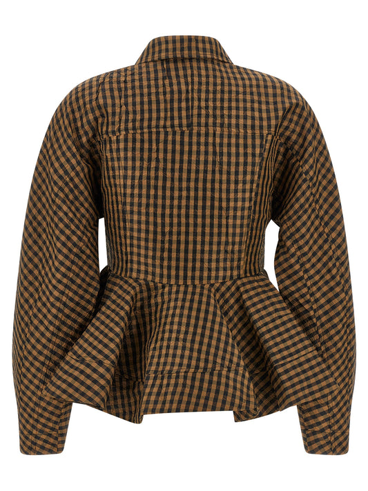 Ganni Brown Recycled Polyester Blouse