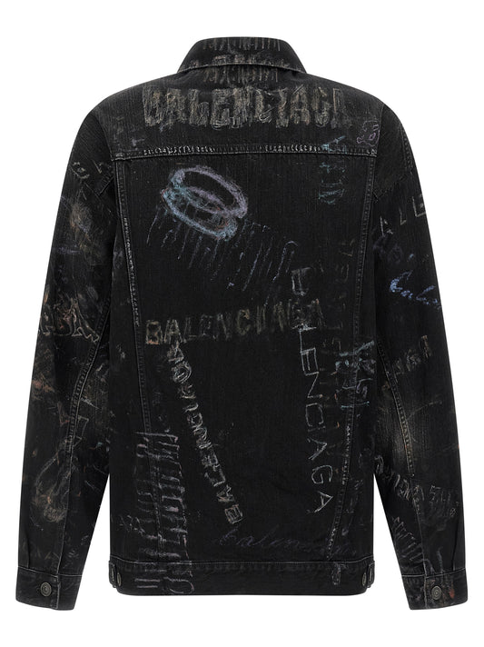 Balenciaga Black Cotton Denim Jacket
