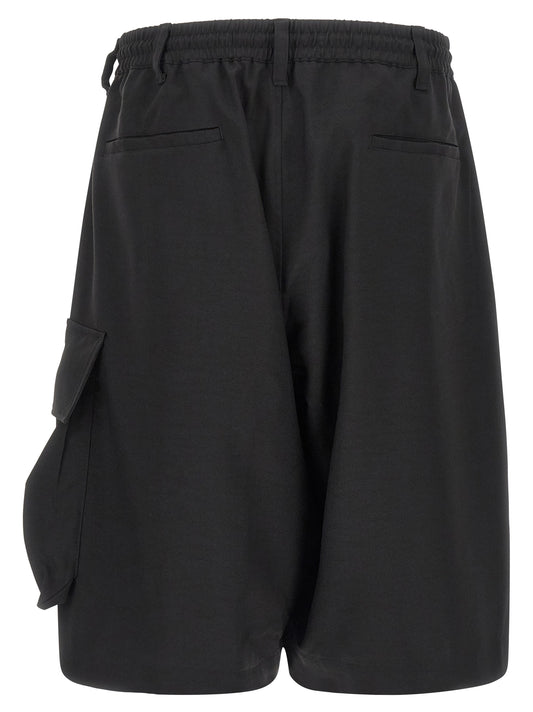 Y-3 Black Polyester Bermuda Shorts