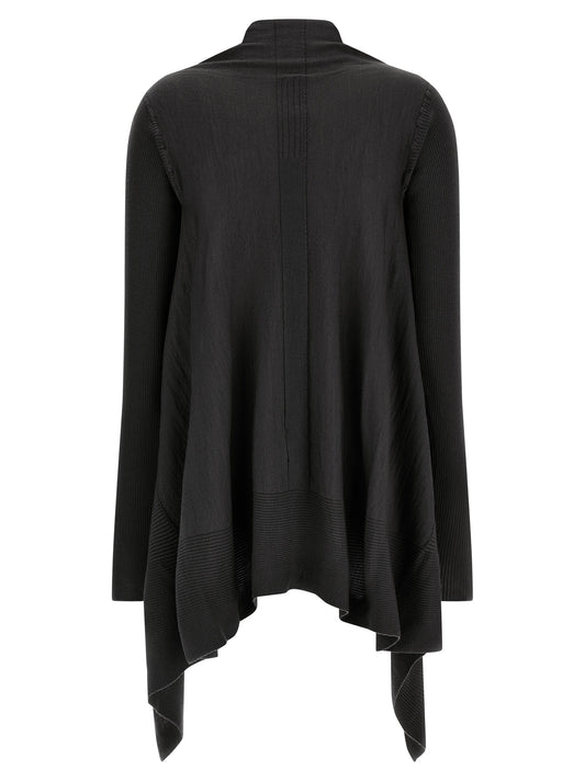 Rick Owens Black Wool Cardigan