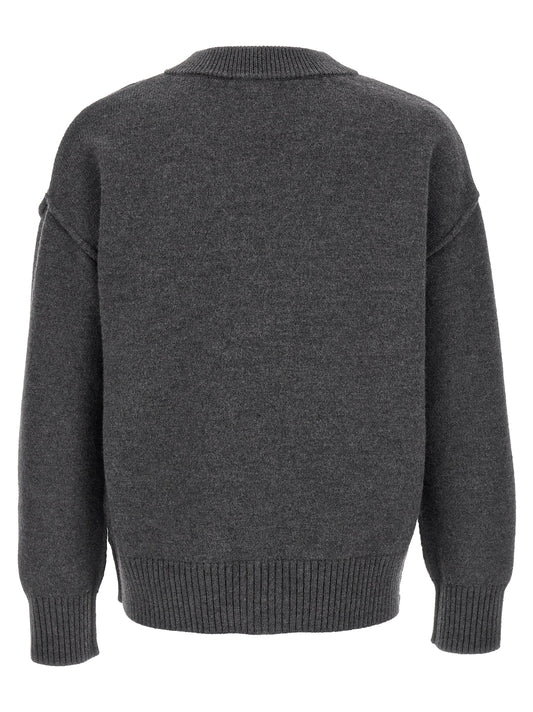 Ami Paris Gray Wool Cardigan