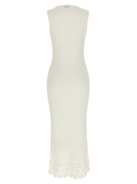 Ganni White Organic Cotton Long Dress