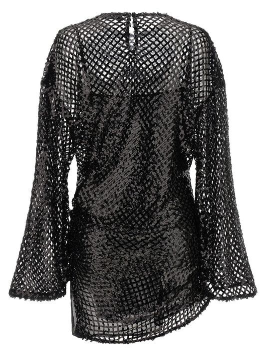 The Attico Black Polyester Short Dress