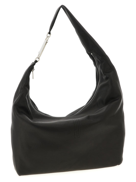 Rick Owens Black Calfskin Shoulder Bag