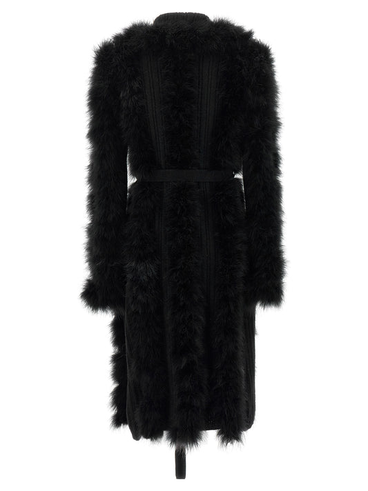 The Attico Black Wool Coat