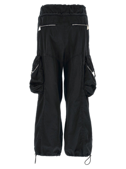 The Attico Black Cotton Cargo Pants