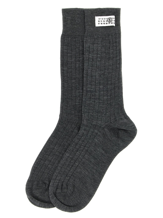 MM6 Maison Margiela Gray Wool Socks