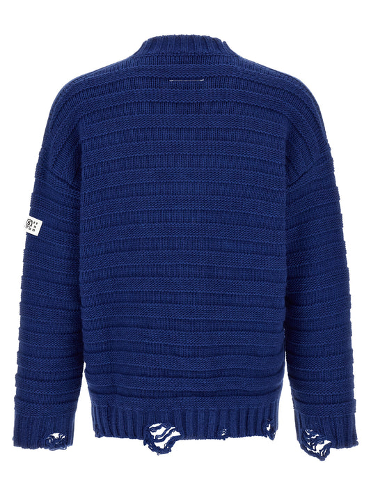 MM6 Maison Margiela Blue Virgin Wool Cardigan