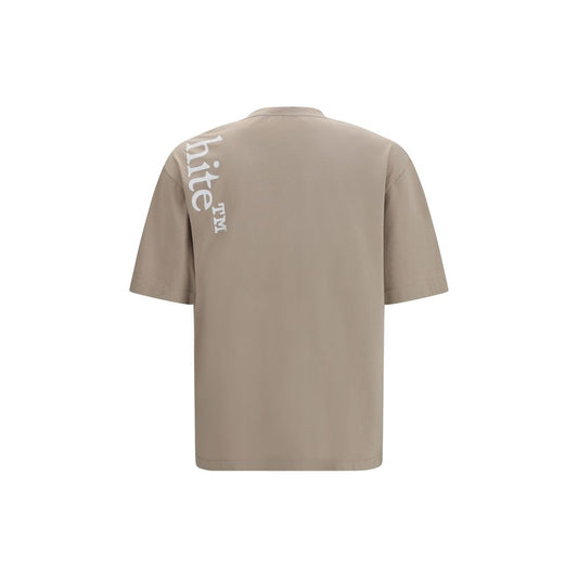 Off-White Beige Cotton T-Shirt