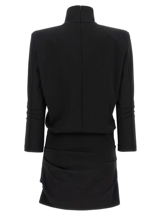 The Attico Black Viscose Short Dress