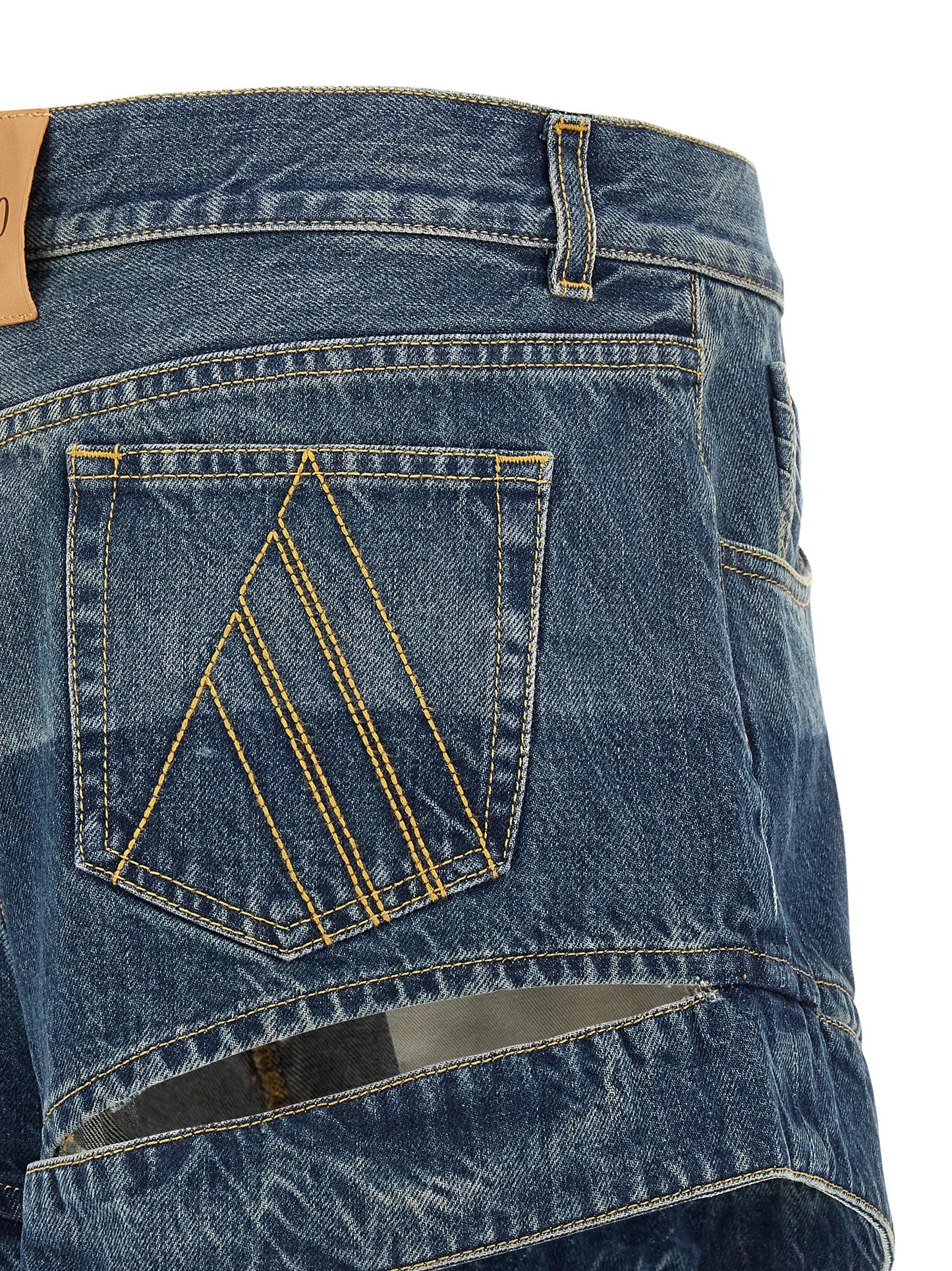 The Attico Blue Cotton Bermuda Shorts