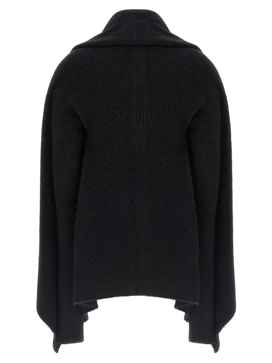 Rick Owens Black Marabou Cardigan