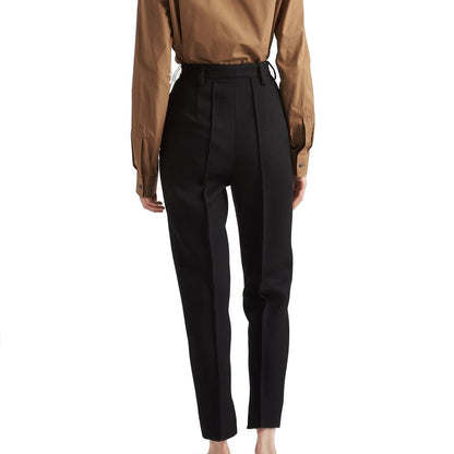 Prada Black Virgin Wool Casual Pants