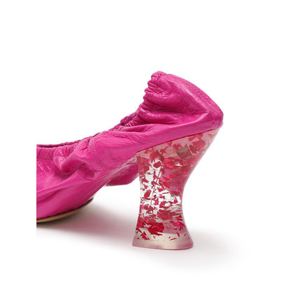 Bottega Veneta Fuchsia Leather Slippers