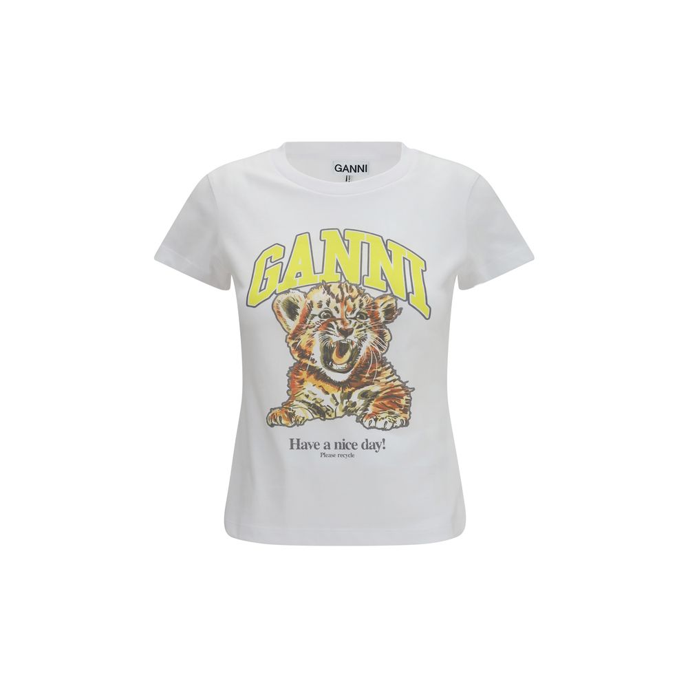 Ganni White Cotton Sweatshirt