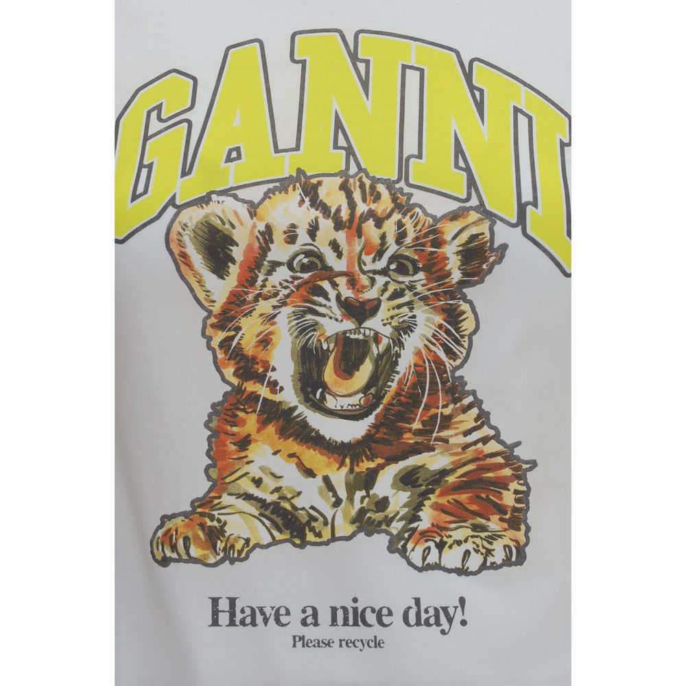 Ganni White Cotton Sweatshirt