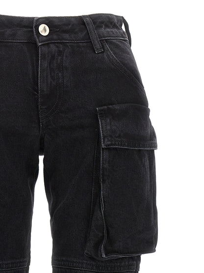The Attico Black Cotton Cargo Pants
