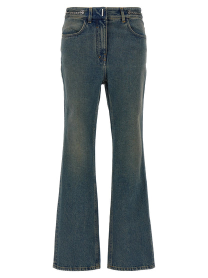 Givenchy Blue Cotton Bootcut Jeans