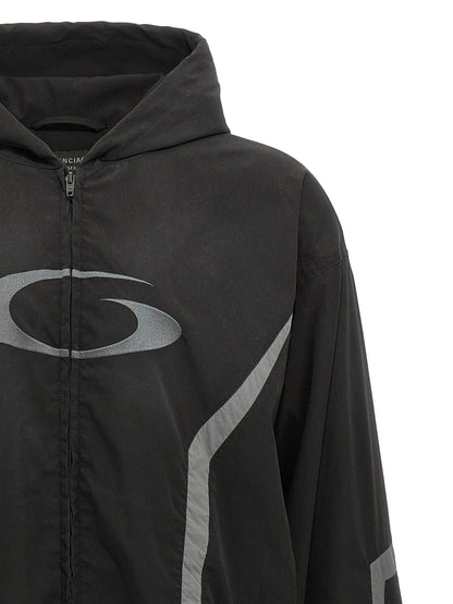 Balenciaga Black Polyester Shell Jacket