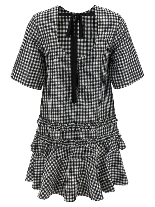 Ganni Bicolor Polyester Short Dress