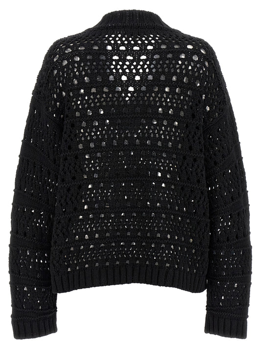 Ganni Black Cotton Cardigan