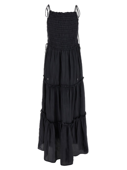 Ganni Gray Viscose Long Dress