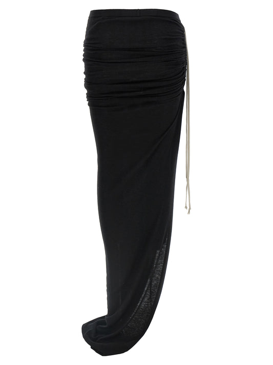 Rick Owens Black Wool Mini Skirt