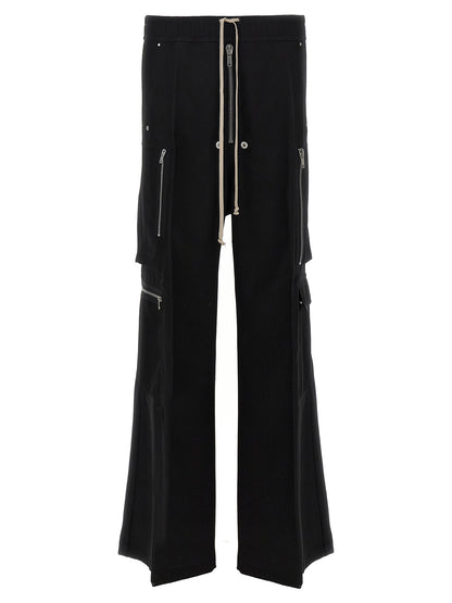 Rick Owens Black Wool Cargo Pants