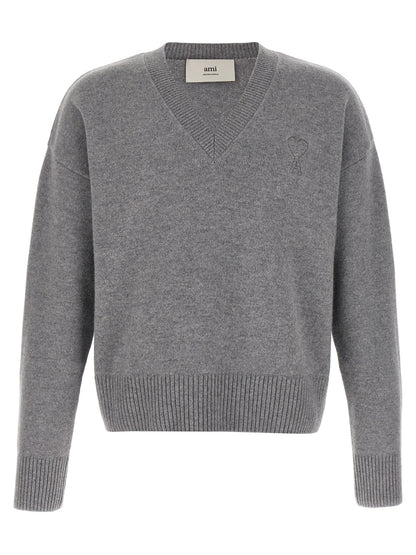 Ami Paris Gray Wool Cardigan