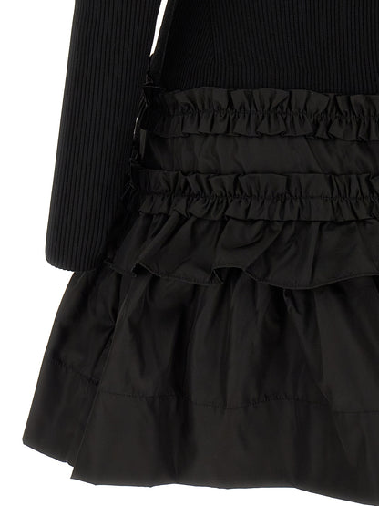 Ganni Black Viscose Short Dress