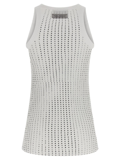 The Attico White Cotton Sleeveles T-Shirt