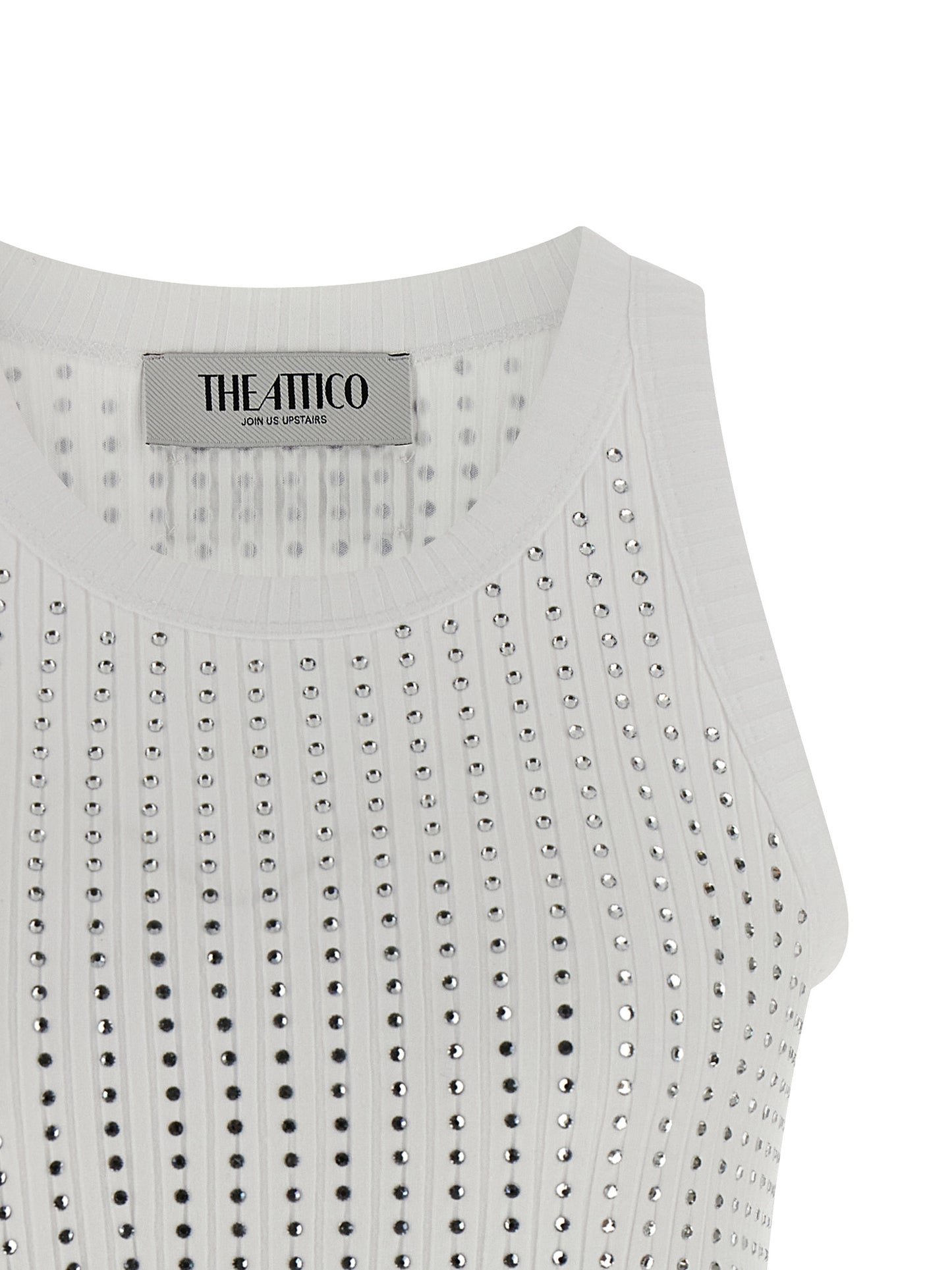 The Attico White Cotton Sleeveles T-Shirt