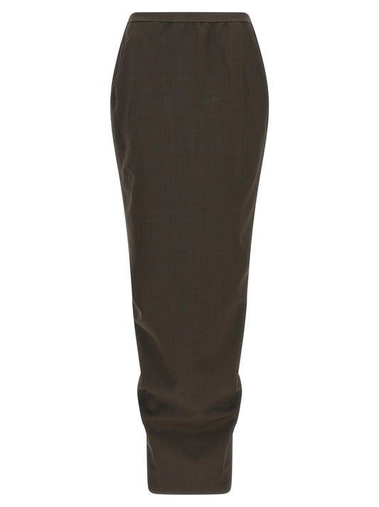 Rick Owens Gray Wool Mini Skirt
