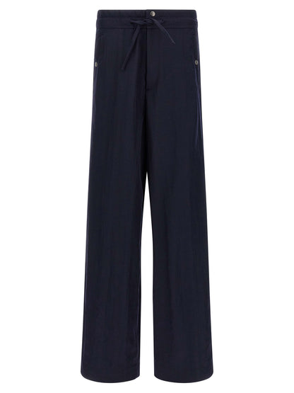 Dries Van Noten Blue Nylon Casual Pants