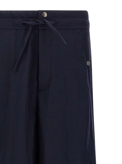 Dries Van Noten Blue Nylon Casual Pants