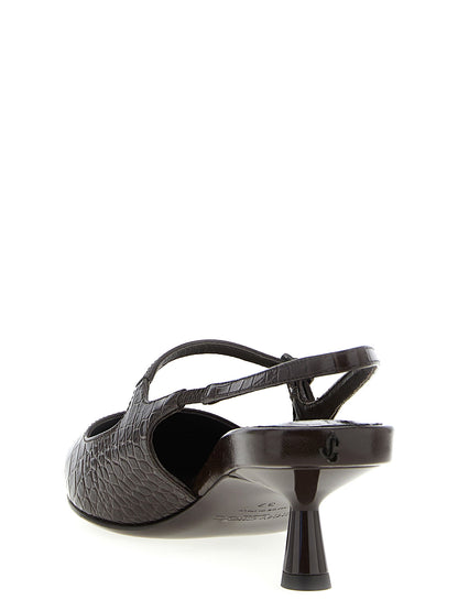 Jimmy Choo Brown Leather Mid Heel Pumps