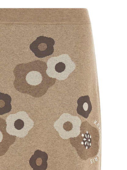 Kenzo Beige Wool Long Skirt