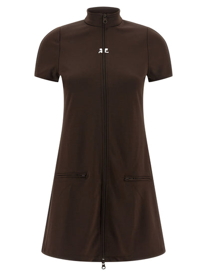 Courrèges Brown Polyester Short Dress