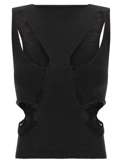 Rick Owens Black Wool Tank Tops