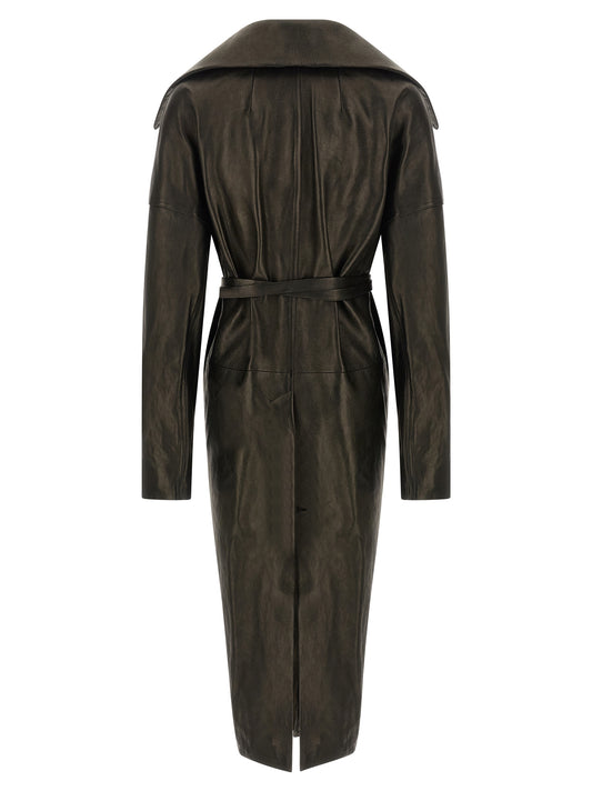 Rick Owens Black Lamb Leather Coat