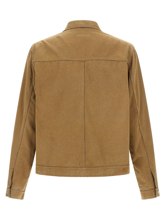 MM6 Maison Margiela Beige Cotton Denim Jacket