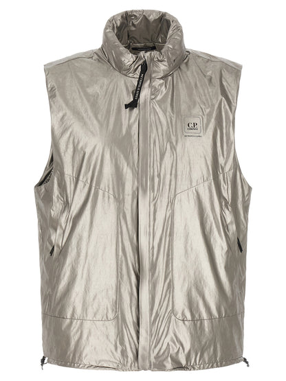 C.P. Company Silver Polyester Sleeveless Jacket